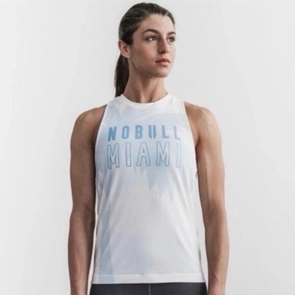 NWT NOBULL Women’s Miami Palm Tree Muscle Tank Size L - Picture 1 of 5
